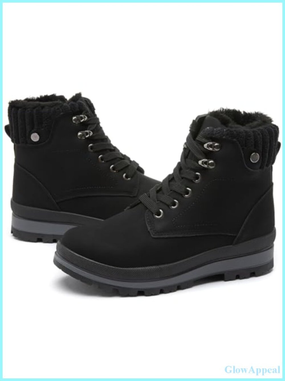 Women's Waterproof Faux Leather Combat Ankle Boots